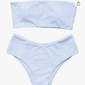 White strapless bikini